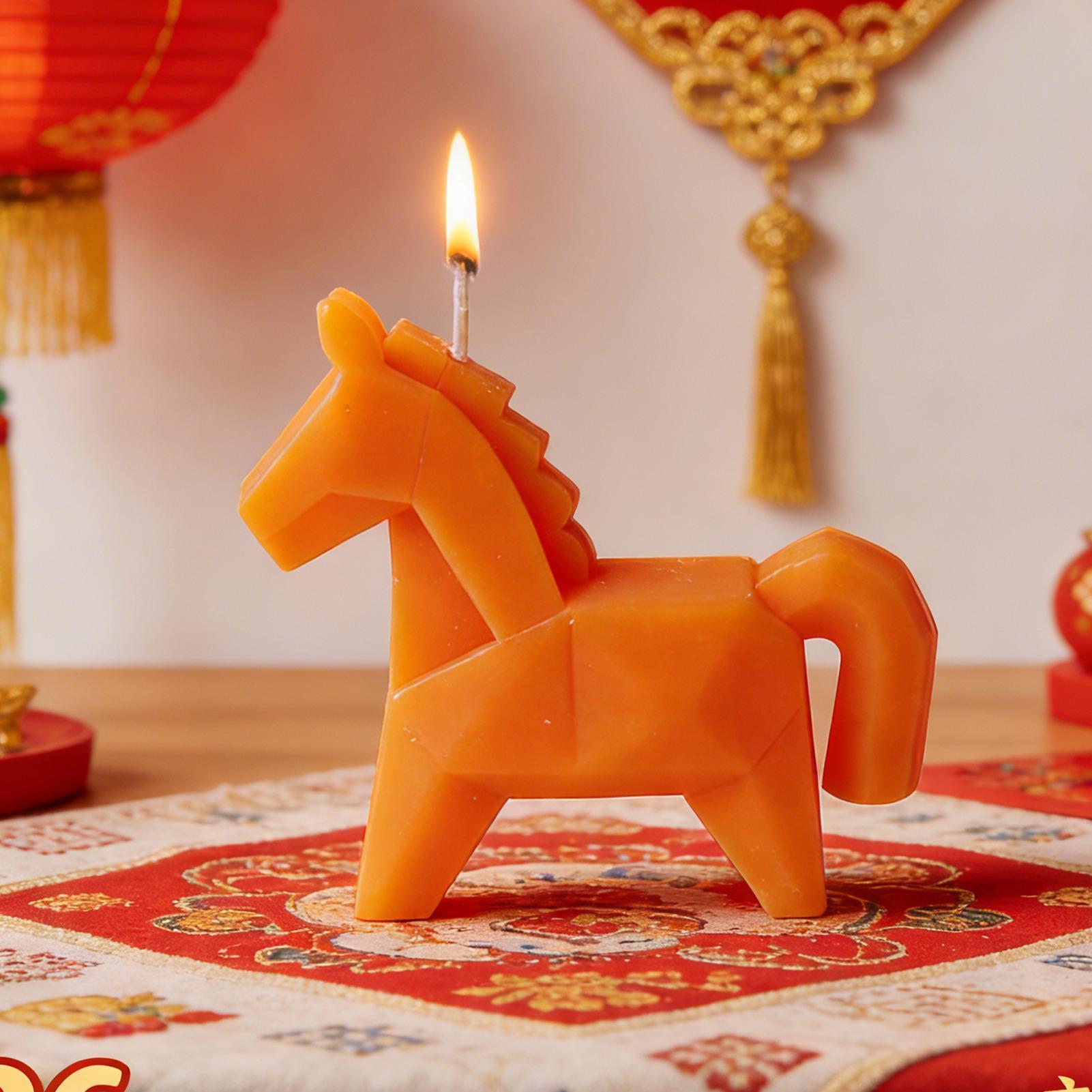 Woodworking Horse - Horse Figure Scented Candle Traditional Auspicious