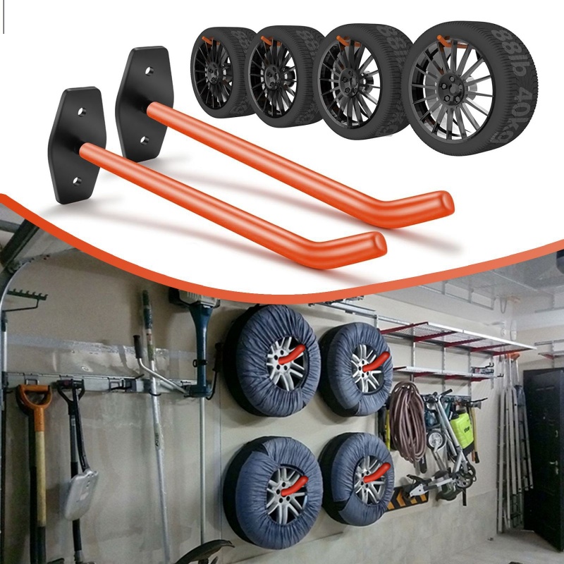 Woodworking Warehouse - Heavy-Duty Wall-Mounted Tire Storage Hooks Anti-slip