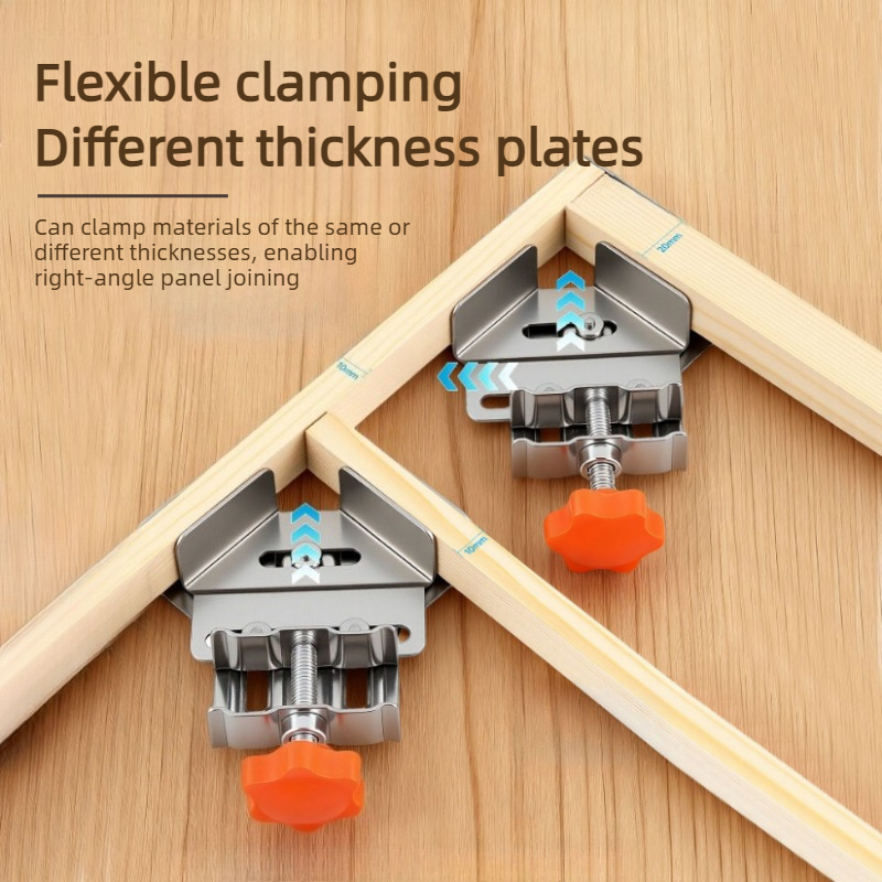 Woodworking Right Angle Clamp - Stainless steel open/closed angle clamp, woodworking