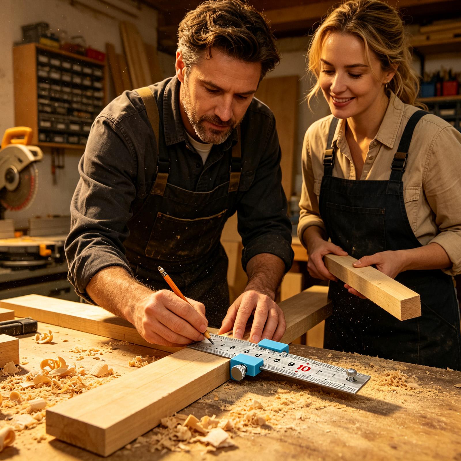 Woodworking Ruler - Carpentry Tools Carpentry Ruler Measuring Scribing