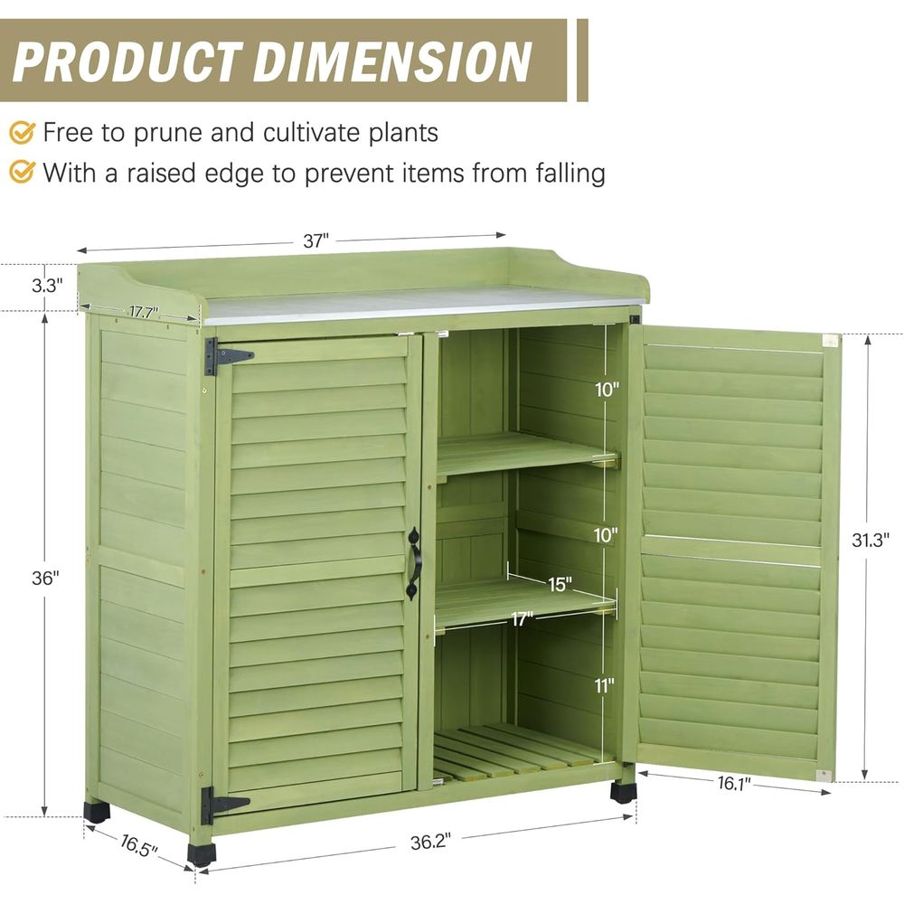 Outdoor Potting Bench with Met - Woodworking Workbench recension och pris