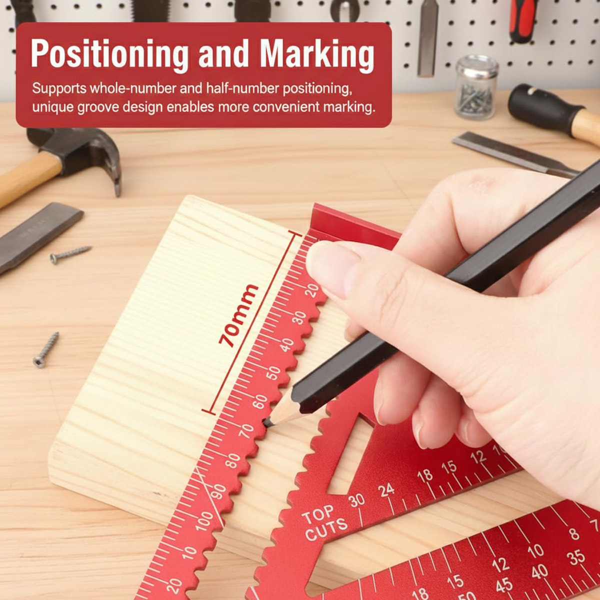 Aluminum Alloy Speed Square Hi - Woodworking Ruler recension och pris
