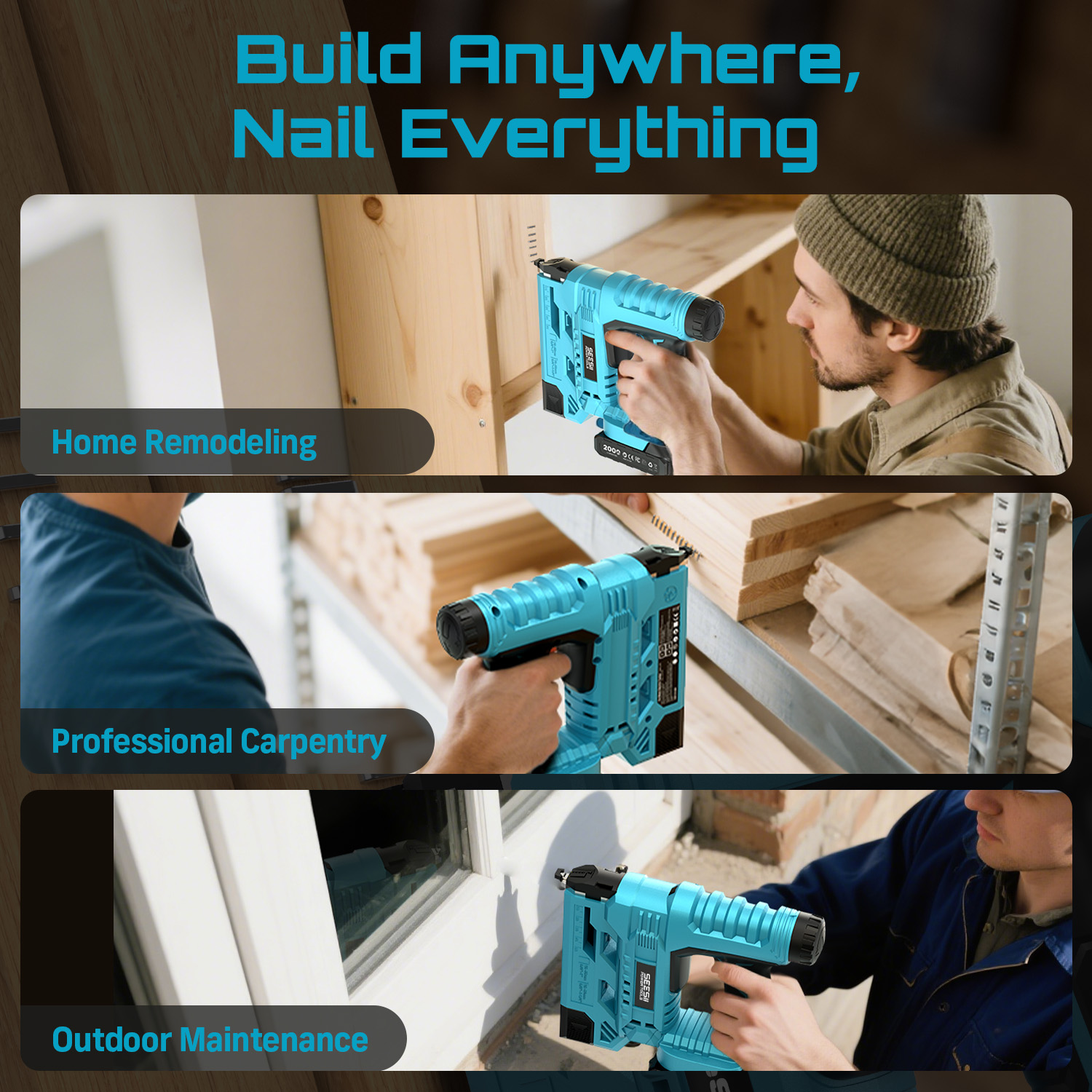 SEESII Electric Nail Gun Cordl - Woodworking Essential Tools recension och pris