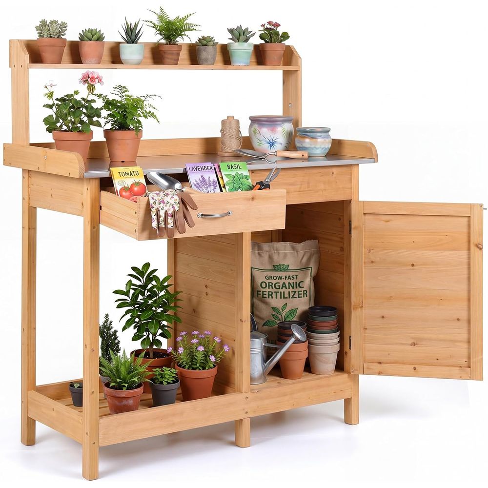 Outdoor Potting Bench Table Wo - Woodworking Workbench recension och pris
