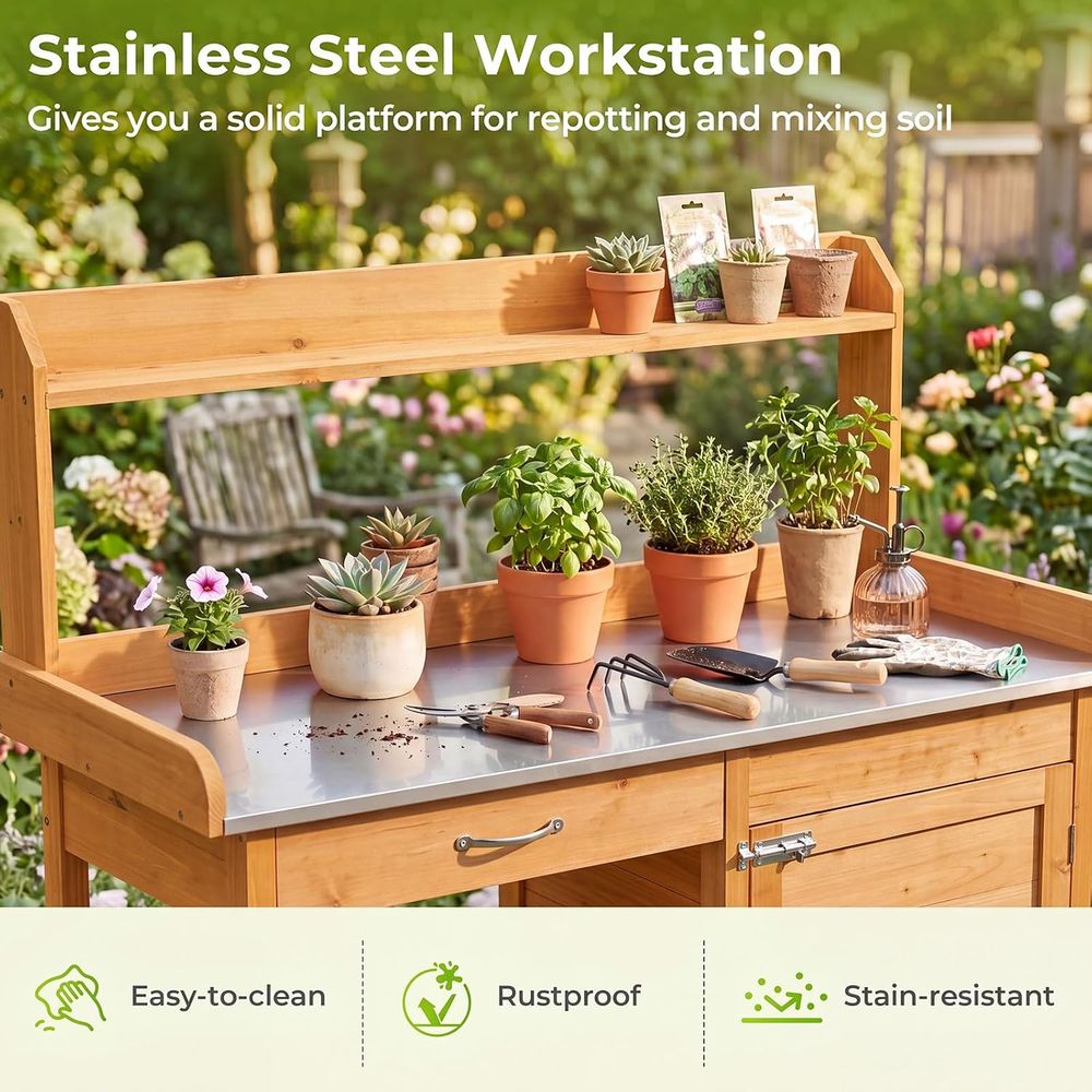 Outdoor Potting Bench Table Wo - Woodworking Workbench recension och pris