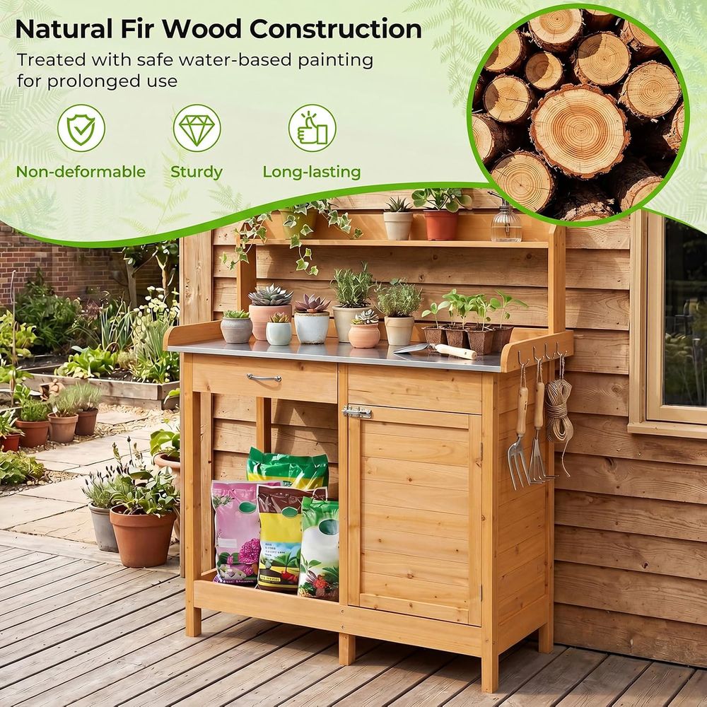 Outdoor Potting Bench Table Wo - Woodworking Workbench recension och pris